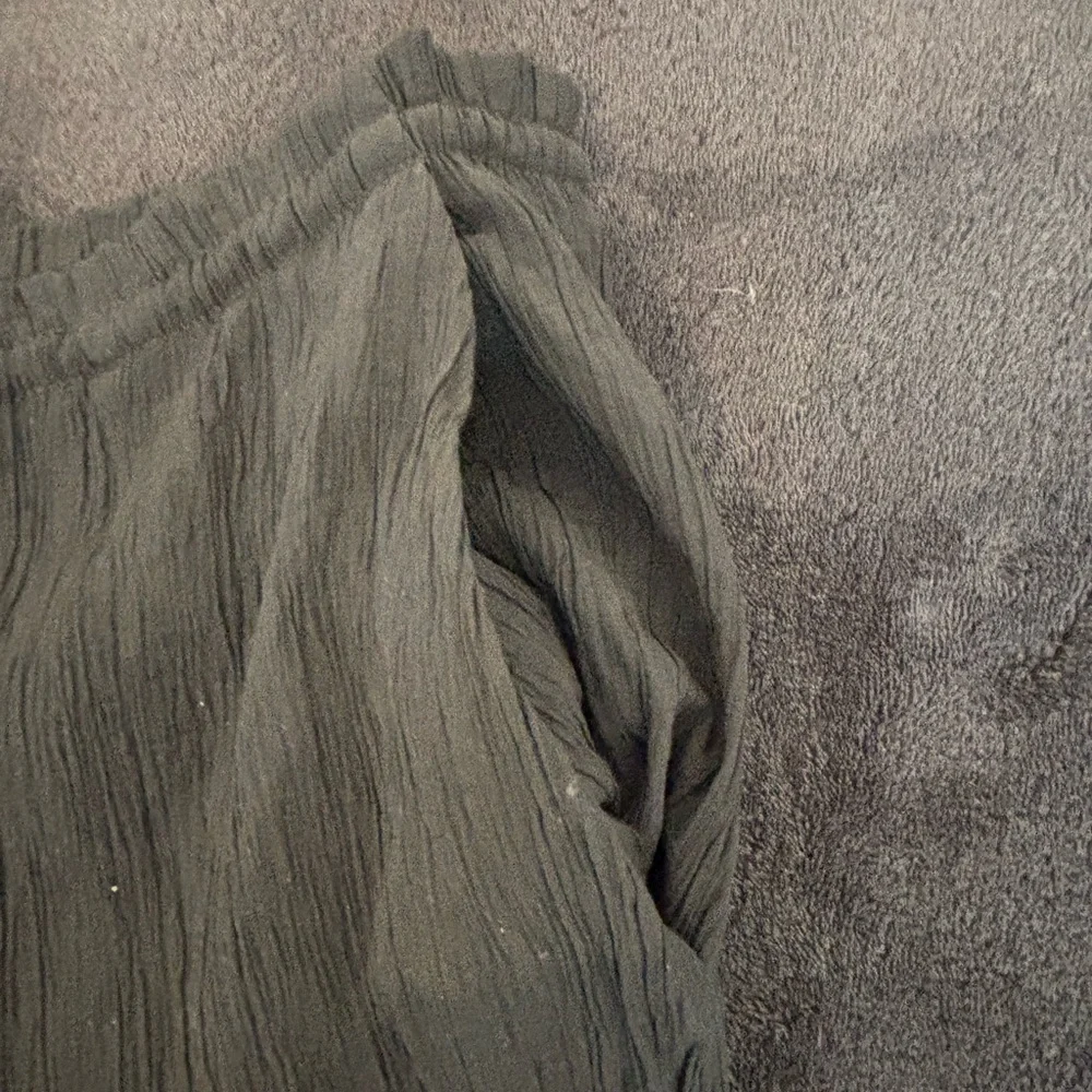 ZARA black textured pants with a drawstring - Picture 10 of 15